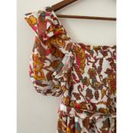 Cleobella  Delfina Mini Dress Orange Brown Pouf Sleeve Square neck S EUC Classic Photo 13