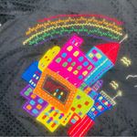 Vintage Anage Cityscape crop long sleeve button front embroidered beaded jacket Black Size M Photo 5