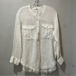 Free People  Talk to Me Lightweight Gauzy Button Down in Ivory Size Small Photo 2