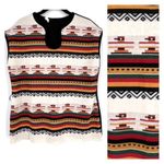 Vintage Women's Knit Bird Aztec Striped Southwestern Top Multi Photo 1