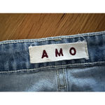 AMO Jeans Size 30/26 Twist Sweet Cheeks Cropped Piping Velvet Stripe Split Hem‍ Blue Photo 11