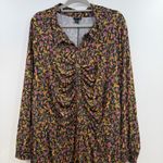 Torrid Studio Knit Long-Sleeved Wide Leg Jumpsuit womens plus sz 4X black floral Photo 2