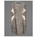 Antonio Melani Stanwick Sleeveless Khaki Geo Mesh Sheath Career Dress Size 14 Photo 4