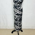 Vince Camuto Dress Womens Size S Black White Floral Short Sleeve Sheath Stretch Photo 5