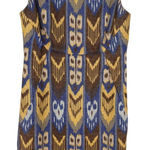 Tory Burch  Kiersten Linen Blend Sleeveless Ikat Print Sheath‎ Dress Size 8 Retro Photo 0