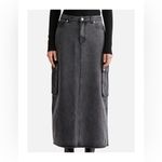 Ena Pelly Nova Denim Maxi Cargo Skirt in Charcoal Wash Size 26 NWOT Gray Photo 7