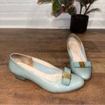 Salvatore Ferragamo Vintage Light Blue Heels with Bow Made in Italy Photo 8
