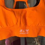 BUM Athletics seamless cut low sports bra tank ribbed padded neon orange Photo 4