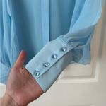Alexia Admor ‎ NWT Womens 6 Zayn Blouson Sleeve Sheer Blouse Halogen Blue Photo 6