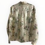 MSGM FOIL Metallic Silk floral Printed Button down Blouse top collar gold 40 / S Photo 2