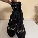 Schutz Black Suede Bootie Block High Heel Boot Women's SZ 5B Brazil Elegant Photo 1