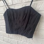 Jason Wu  black Eyelet Cropped Spaghetti Strap Bone in Top Size S Photo 1