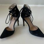 Jessica Simpson Cena Lace Up Black Suede Pointy Toe Heels Women's Size 8 Photo 5