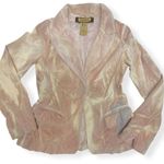 Bebe Vintage  Velvet Blush Tie Dye Paisley Single Button Blazer Photo 15
