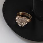 Heart Crystal Rhinestones Necklace Earrings Bracelet Ring Set Gold Filled Photo 5