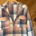 Pink blue white plaid button down shacket Size XL Photo 4