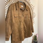 Loft Womens Brown Microsuede Shacket /Jacket Button Down Fall Neutral π€ Photo 6