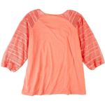 Kaktus Plus Solid 3/4 Sleeve With Mesh Sleeves Coral size L Orange Size L Photo 1