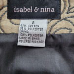 Gold & Black Floral Brocade Short Skirt Wedding Guest Church‎ Party Women's 8 Photo 2