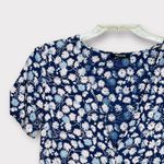 Madewell  Blue Moon Tie Front Floral Short Sleeve Top Size XS Photo 1