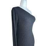 Enza Costa Knit One Shoulder Dress in Black Large New Womens Midi Photo 5