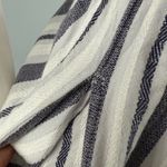 Women’s Vertical White & Blue Shirt Mini Dress Size Small Photo 4