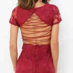 Two Sisters The Label Shay Lace Berry Maroon Red Mini Cut Out Dress 6 Photo 2