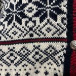 Vintage L.L. Bean Fair Isle Nordic Cardigan Sweater Wool Sie XL Women’s Winter Blue Photo 6