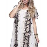 Buddy Love Ciara Dress Ombre Cream/Black Snakeskin Print Classic Shift Dress Photo 0