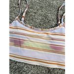 Aerie Longline Scoop Swim Bikini Top Stripe Print Size XS Pastel Pink Orange Photo 1