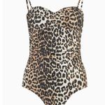 Ganni Leopard Print One Piece Swimsuit. MSRP $195 Photo 0