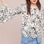 Tracy Reese Anthropologie Bell Sleeve Floral Blouse, EUC, Small, MSRP $168 Photo 0