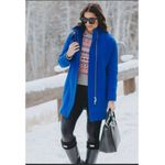 J.Crew  Cocoon Italian Wool Stadium Cloth Coat Nello Gori Royal Blue Size 6 Photo 2