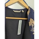 J.Crew Soft Surroundings Samsara Cardi Dark Blue Gold Leaf Faux Suede Cardigan Jacket Photo 4