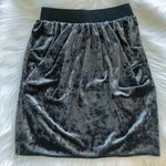 Greyish Teal Velvet Mini Skirt Blue Size XS Photo 0