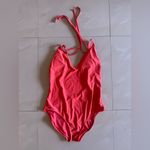 Aerie Swimsuit  Orange One Piece  Full Coverage Tank Swimsuit Bathing Size L Photo 13