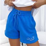 White Fox Boutique White Fox Check It Out Lounge Sweat Shorts Electric Cobalt Blue Photo 0