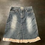 VINTAGE GROGGY DENIM SKIRT WITH RUFFLED HEM Size 28 Photo 7
