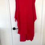 Vince Red Wrap Front Midi Dress Cotton Twill Women's Size Medium Coastal Photo 4