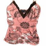 XOXO  Y2K Floral Lace Ruched Cami Size XS (Tagged Medium) Photo 2