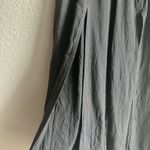 Vintage Blue Lakhays from the Himalayas Black Open Leg Full Slit Linen Pants Photo 1