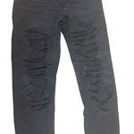 American Eagle  Womens Jeans Size 4 Black Denim Mom Strigid High Rise Distressed Photo 2
