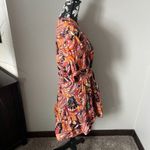 ALC Frank A.L.C. Carey Cotton Mini Dress Floral Colorful Designer Size 8 Orange Brown Photo 4