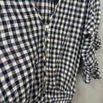 Veronica Beard  Campbell Gingham Navy/White Ruched Mini Dress Size 2 Photo 3