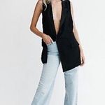 We The Free Free People  Lennie Long Vest in Black SZ Small Photo 0