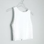 Alice + Olivia Eryn Check Jacquard Textured Knit White Exposed Zip Crop Top Sz 4 Photo 4