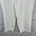 J.Jill Womens Large 100% Linen Cropped Pull On Pants White Beachy Boho Pockets Photo 3
