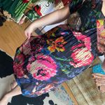 Anthropologie  black floral print midi dress Photo 87