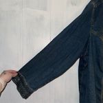 Women's Plus Size 4X Studded Denim Jacket Blue Mid Photo 4