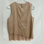 ZARA Ladies Beige Top Faux Suede Boho Size M Festival Blouse Photo 3